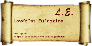 Lovász Eufrozina névjegykártya